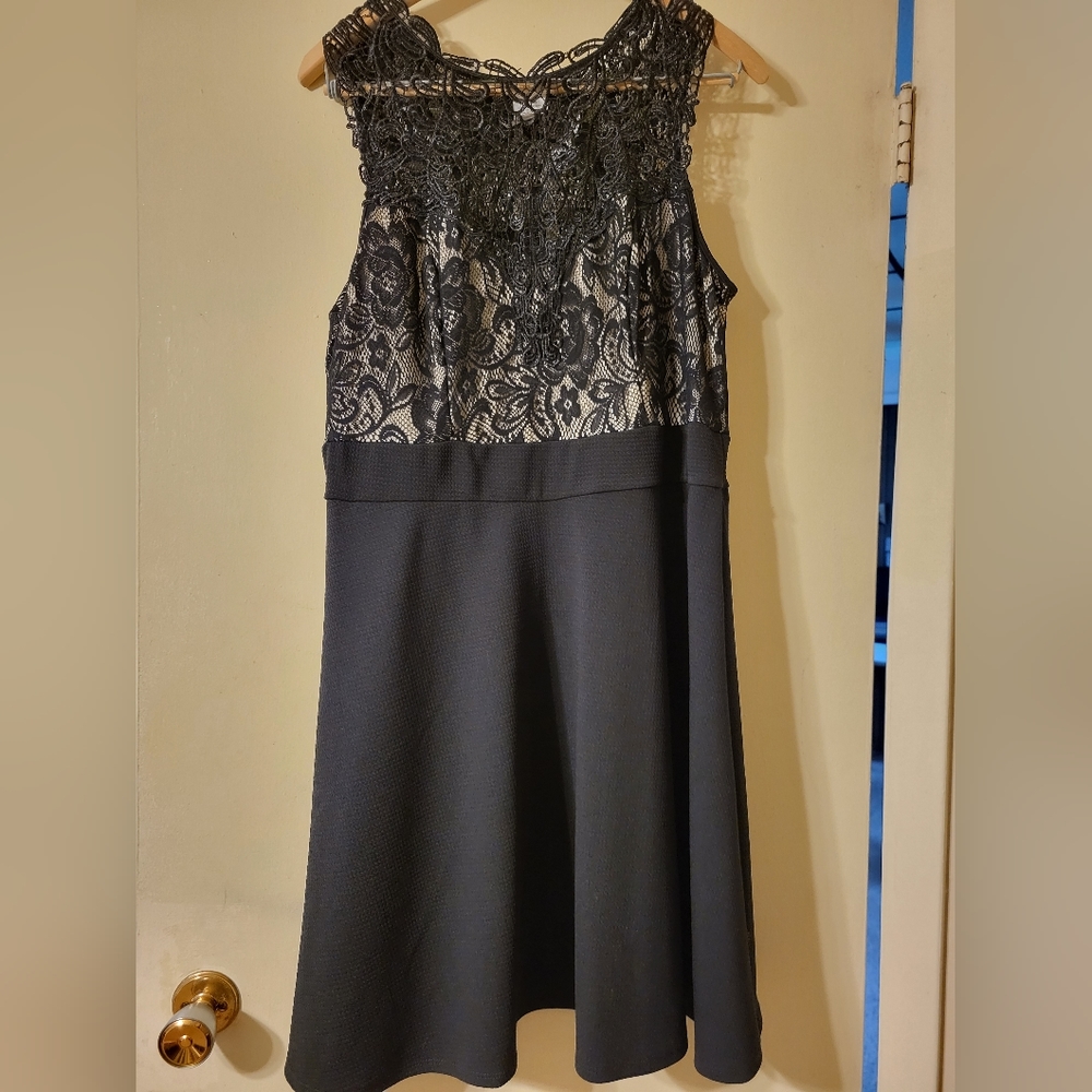Black lace top dress. Never worn